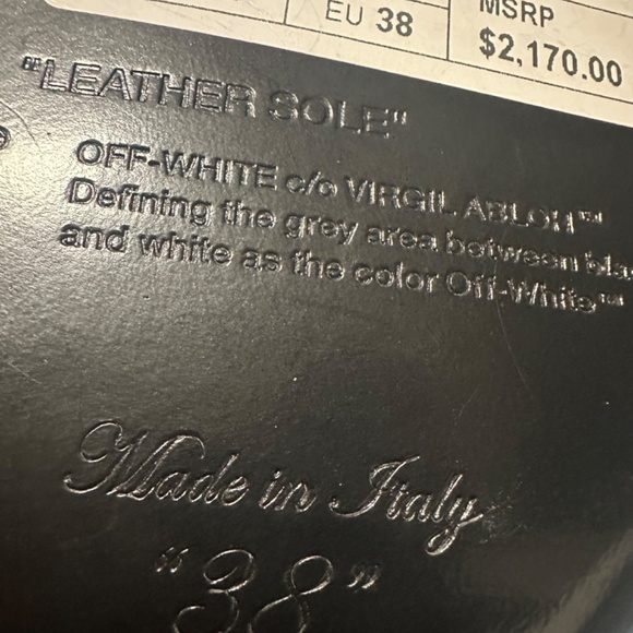 OFF———-WHITE.    Authentic Grey Sandal Heel Rhinestone and Diamonds - Picture 6 of 6